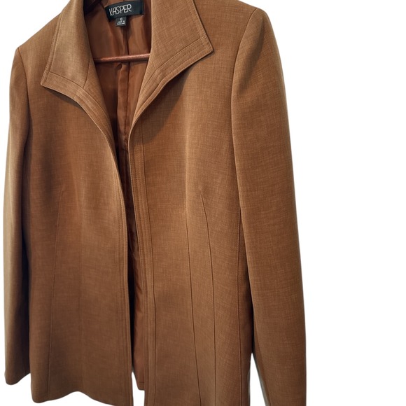Kasper Womens Lined Rustic Open Front Blazer Jacket Size 10 Career Office‎ - Picture 3 of 7